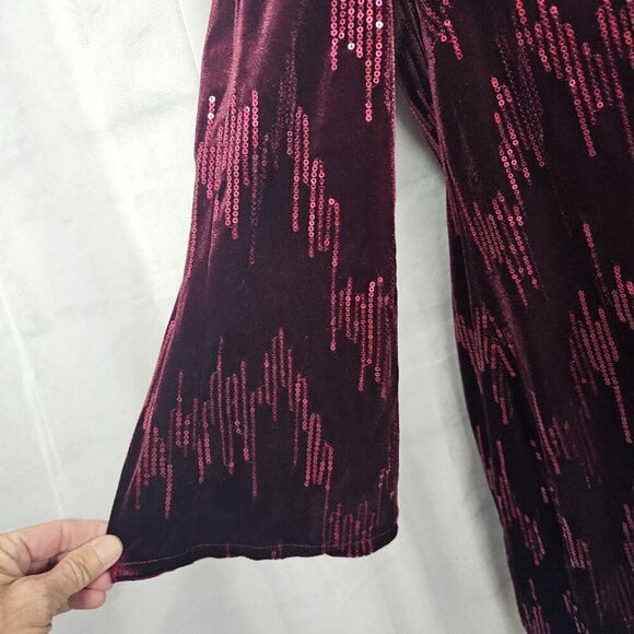 Jessica Howard Dress Burgundy Velour Sequin Cocktail Goth Shift 12P NWT - Picture 4 of 15